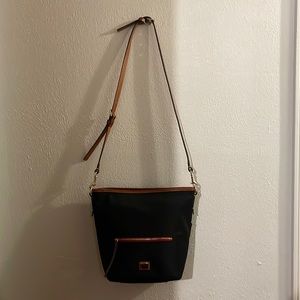 Dooney and Bourke Black Small Wayferer All-Weather Hobo Crossbody Gently Used